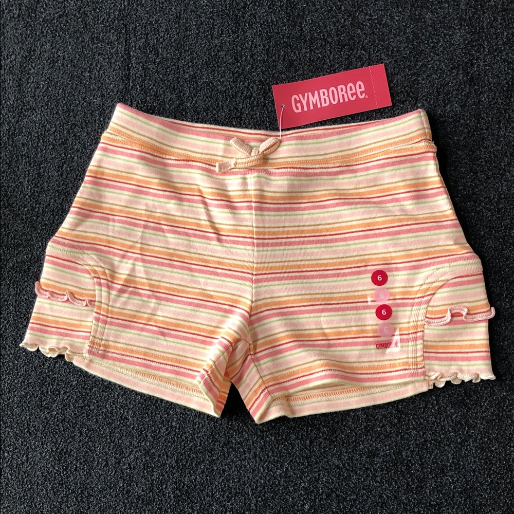 Gymboree Aloha Wahine 100% Cotton Multi-Color Stripe With 2 Side Ruffle Size 6